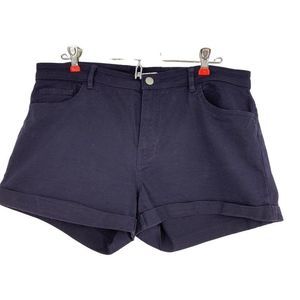 H&M Women’s Shorts Denim Size 14 1739 Stretch Navy Cuffed EUC Casual